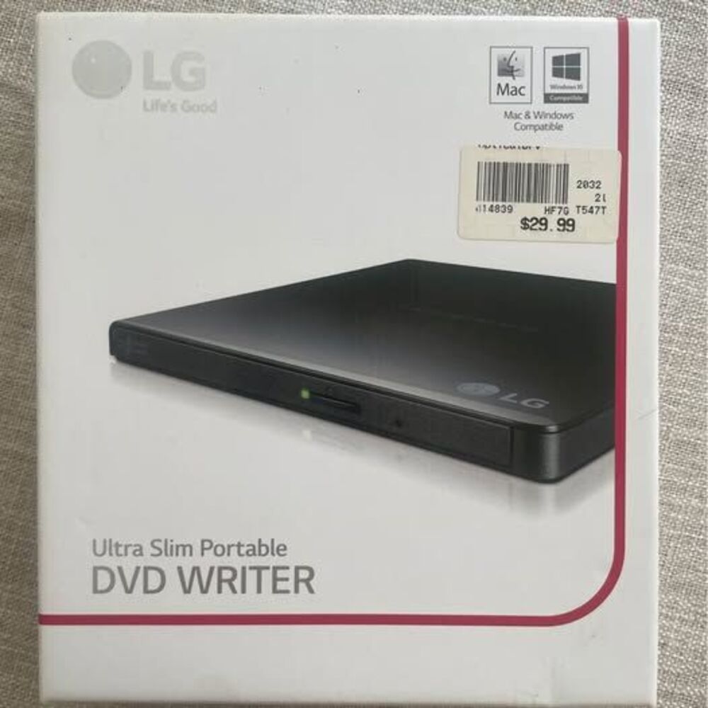 LG Ultra Slim Portable External DVD Writer with TV Connectivity & M-DISC Support